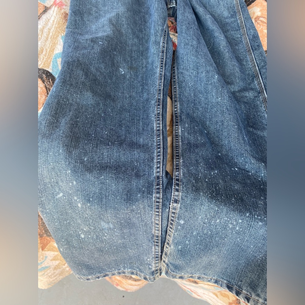 Lee Carpenter Jeans Relaxed Pockets Hammer Loop Paint Splattered 40x32 - Picture 5 of 8
